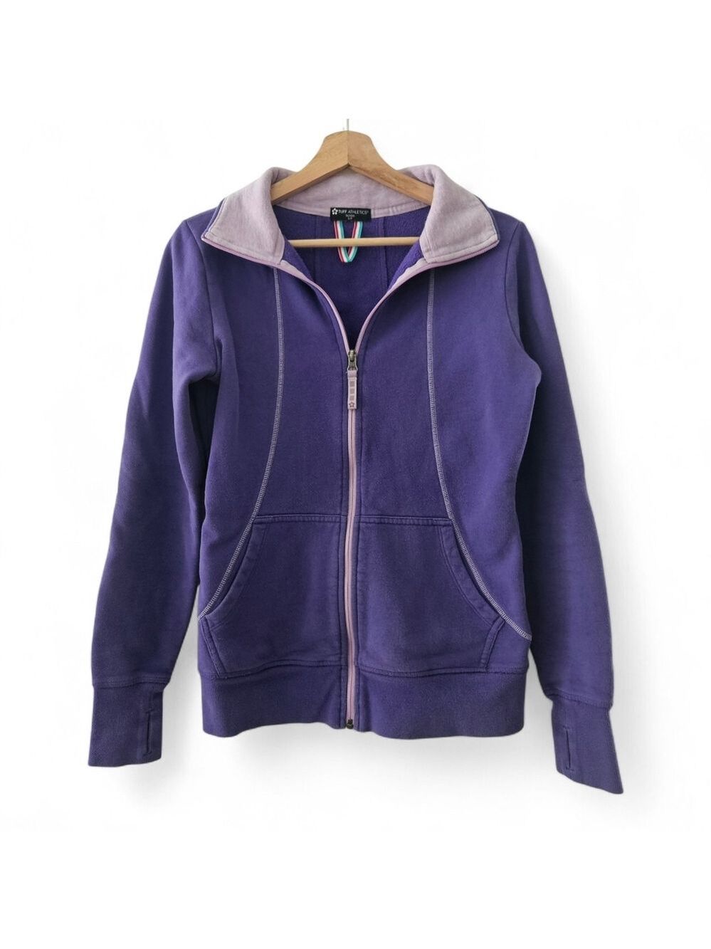 Tuff Athletics Purple Zip Up Jacket Women’s Small S/P Thumbhole Athletic